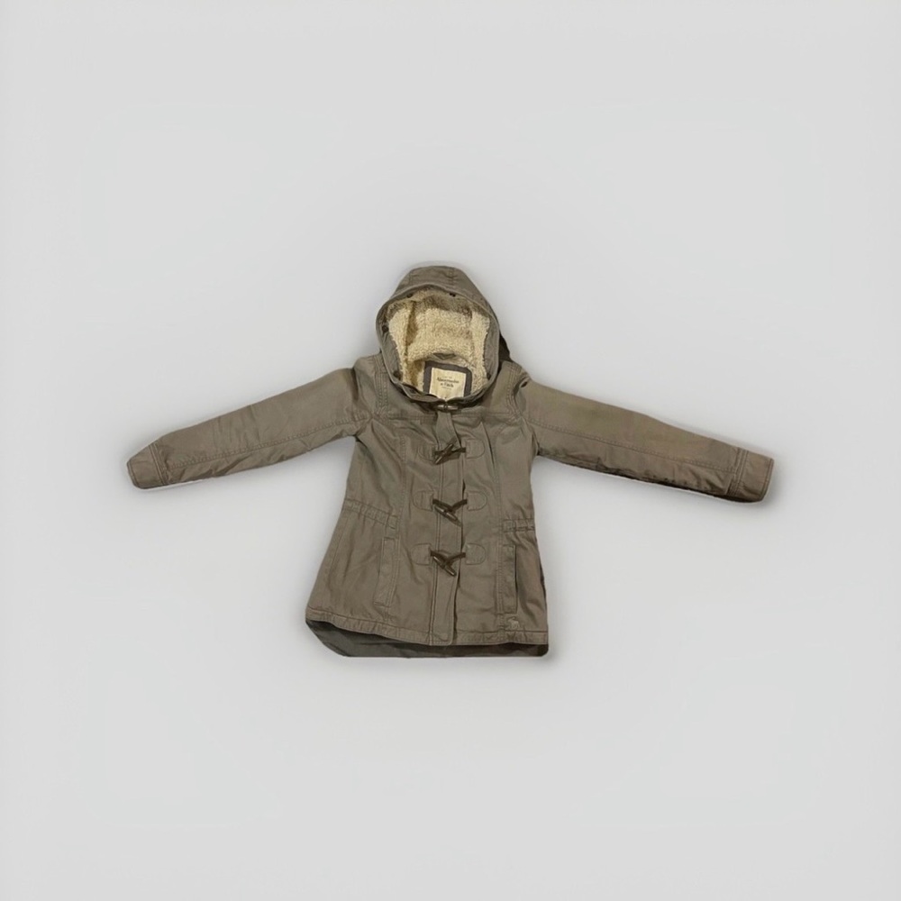 Vintage Abercrombie & Fitch Military Sherpa Coat Women Y2K Sz M Olive